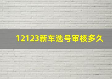 12123新车选号审核多久