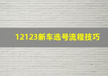 12123新车选号流程技巧