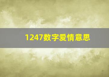 1247数字爱情意思