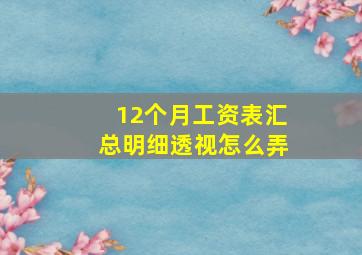 12个月工资表汇总明细透视怎么弄