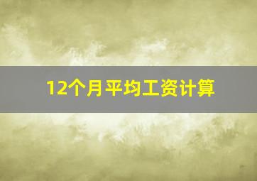 12个月平均工资计算