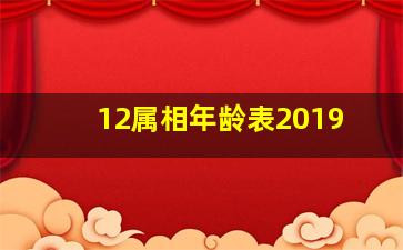 12属相年龄表2019