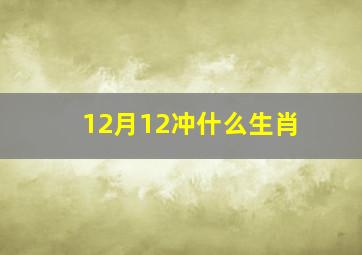 12月12冲什么生肖