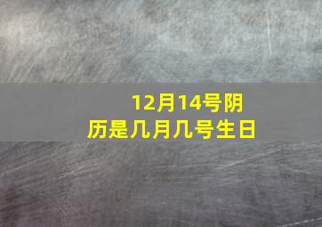 12月14号阴历是几月几号生日