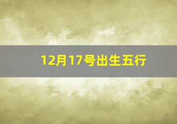 12月17号出生五行