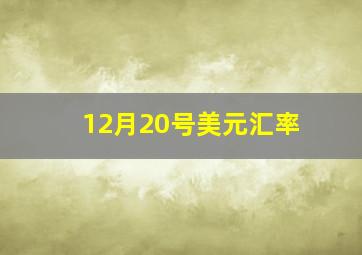 12月20号美元汇率