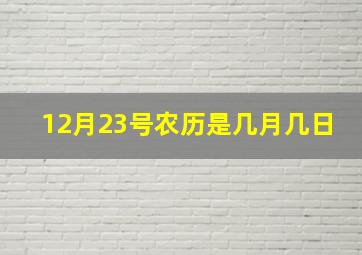 12月23号农历是几月几日