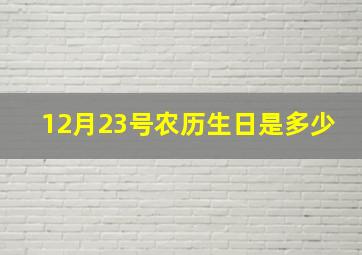 12月23号农历生日是多少