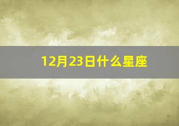 12月23日什么星座