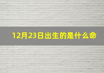 12月23日出生的是什么命