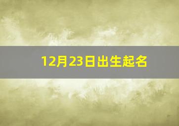 12月23日出生起名