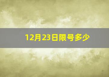 12月23日限号多少