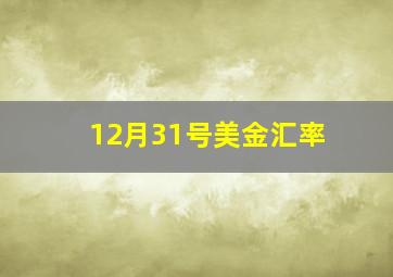 12月31号美金汇率