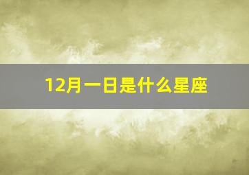 12月一日是什么星座