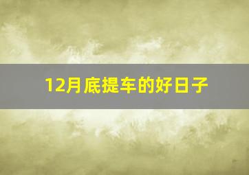 12月底提车的好日子