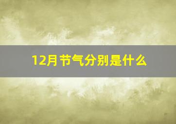 12月节气分别是什么