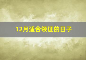 12月适合领证的日子