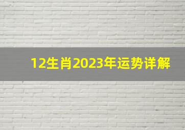 12生肖2023年运势详解