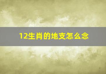 12生肖的地支怎么念