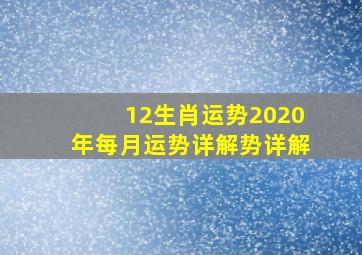 12生肖运势2020年每月运势详解势详解