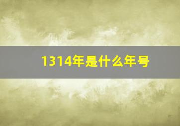 1314年是什么年号