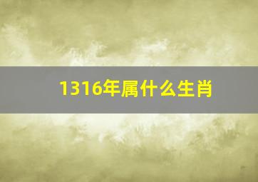 1316年属什么生肖