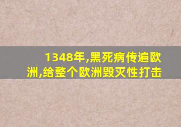 1348年,黑死病传遍欧洲,给整个欧洲毁灭性打击