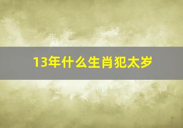 13年什么生肖犯太岁