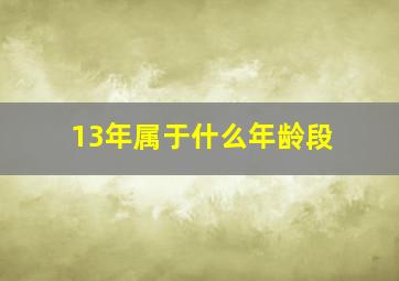 13年属于什么年龄段