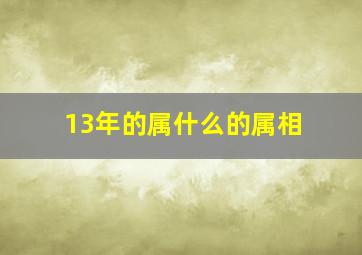 13年的属什么的属相