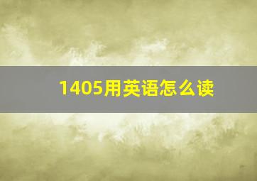 1405用英语怎么读