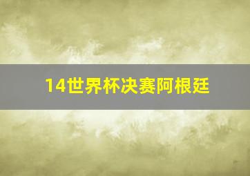 14世界杯决赛阿根廷