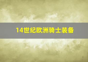 14世纪欧洲骑士装备