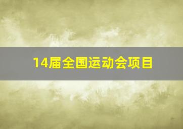 14届全国运动会项目