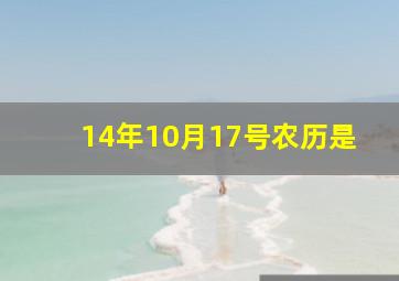 14年10月17号农历是