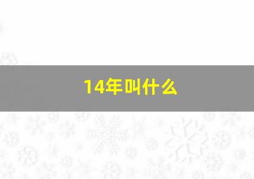 14年叫什么