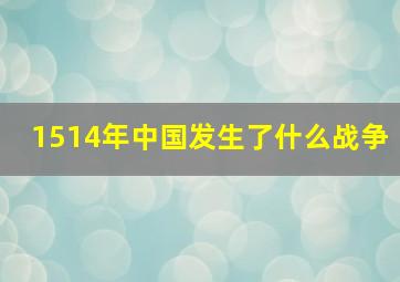 1514年中国发生了什么战争