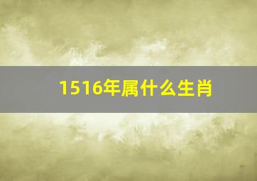 1516年属什么生肖