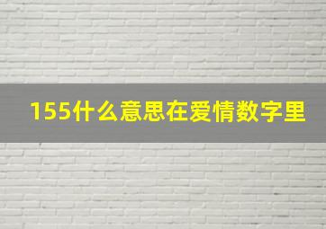 155什么意思在爱情数字里