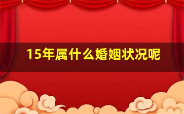 15年属什么婚姻状况呢