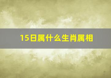 15日属什么生肖属相