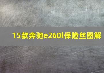 15款奔驰e260l保险丝图解