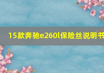 15款奔驰e260l保险丝说明书