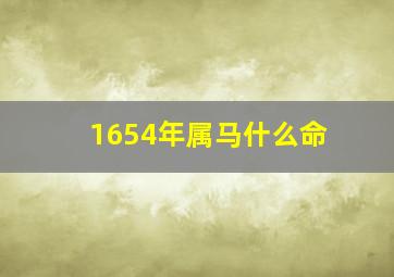 1654年属马什么命