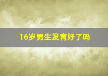 16岁男生发育好了吗