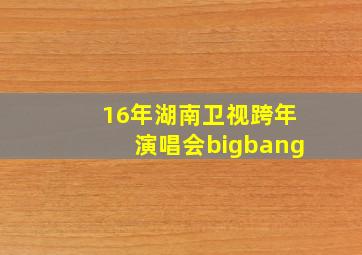 16年湖南卫视跨年演唱会bigbang