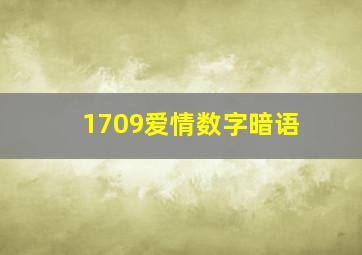 1709爱情数字暗语