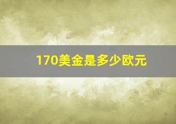 170美金是多少欧元