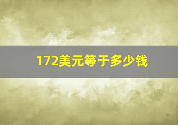 172美元等于多少钱