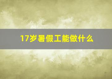 17岁暑假工能做什么